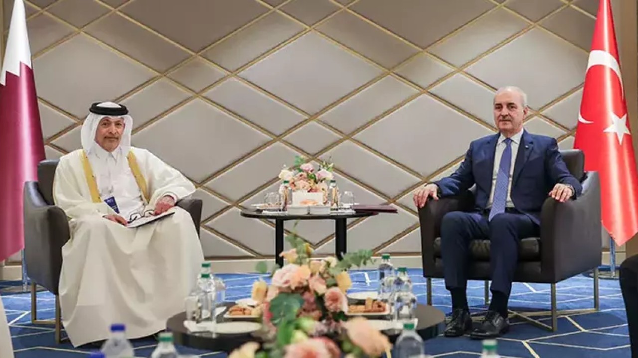TBMM Başkanı Kurtulmuş, Katar Devleti Şura Meclisi Başkanı Ghanim ile görüştü