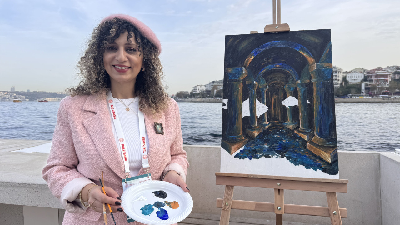 Öğretmenler Kız Kulesi'nden İstanbul'u tuvallerine yansıttı