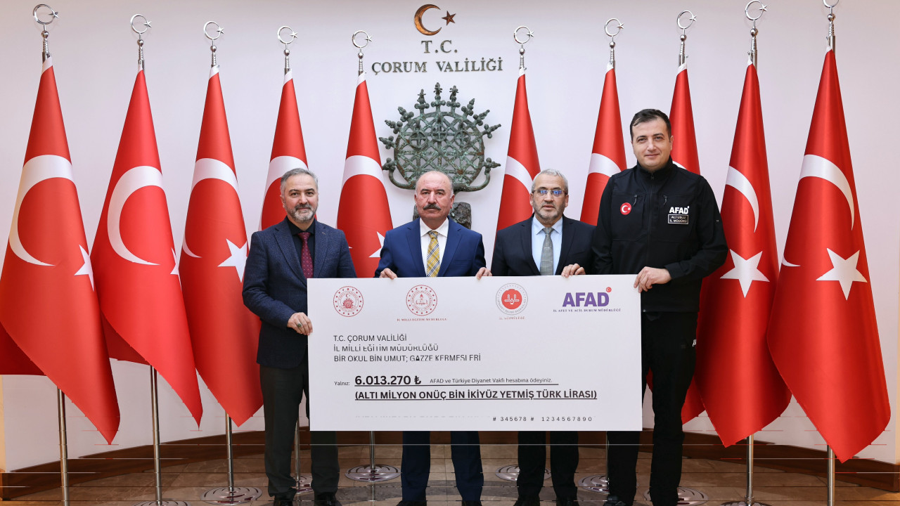 Çorum'da Gazze yararına açılan 188 okuldaki kermeste 6 milyon liradan fazla para toplandı